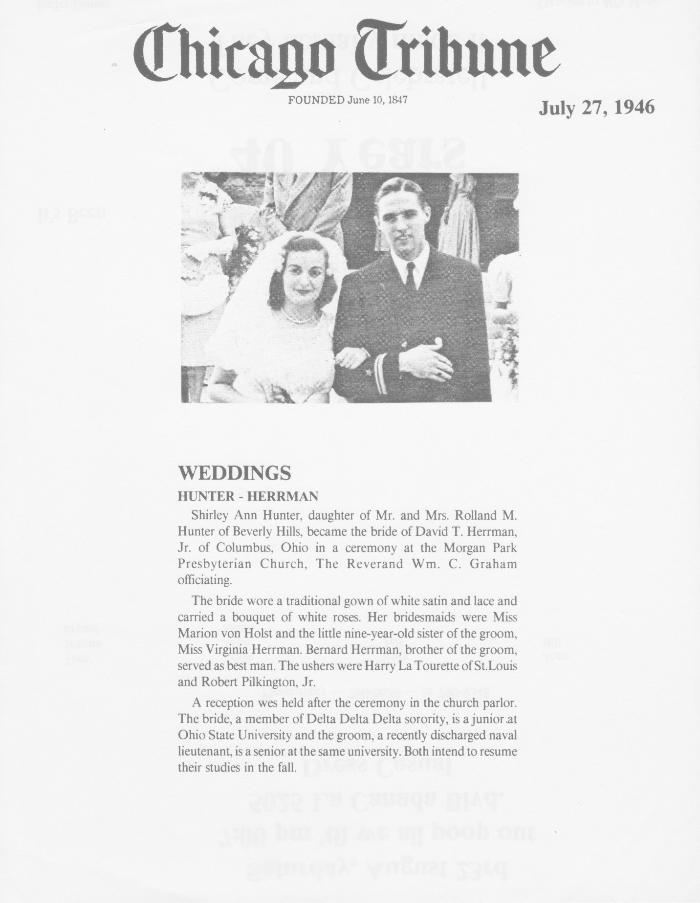 Wedding announcement